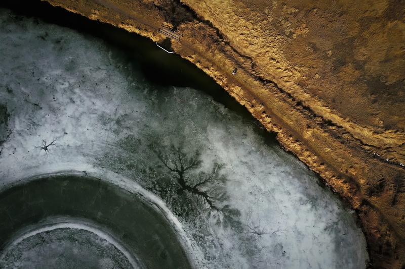 connection, tranquility, water, architecture, built structure, beauty in nature, no people, old, aeriel, high angle view, elements, outdoors, nature, ice