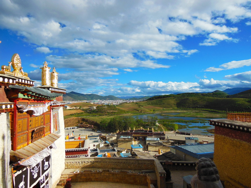 building, travel destinations, built structure, tibet, spirituality, outdoor, land, place of worship, 2K, village, mountain, cloud - sky, building exterior