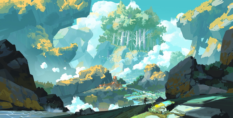 digital art, Aze K, landscape, 1080P