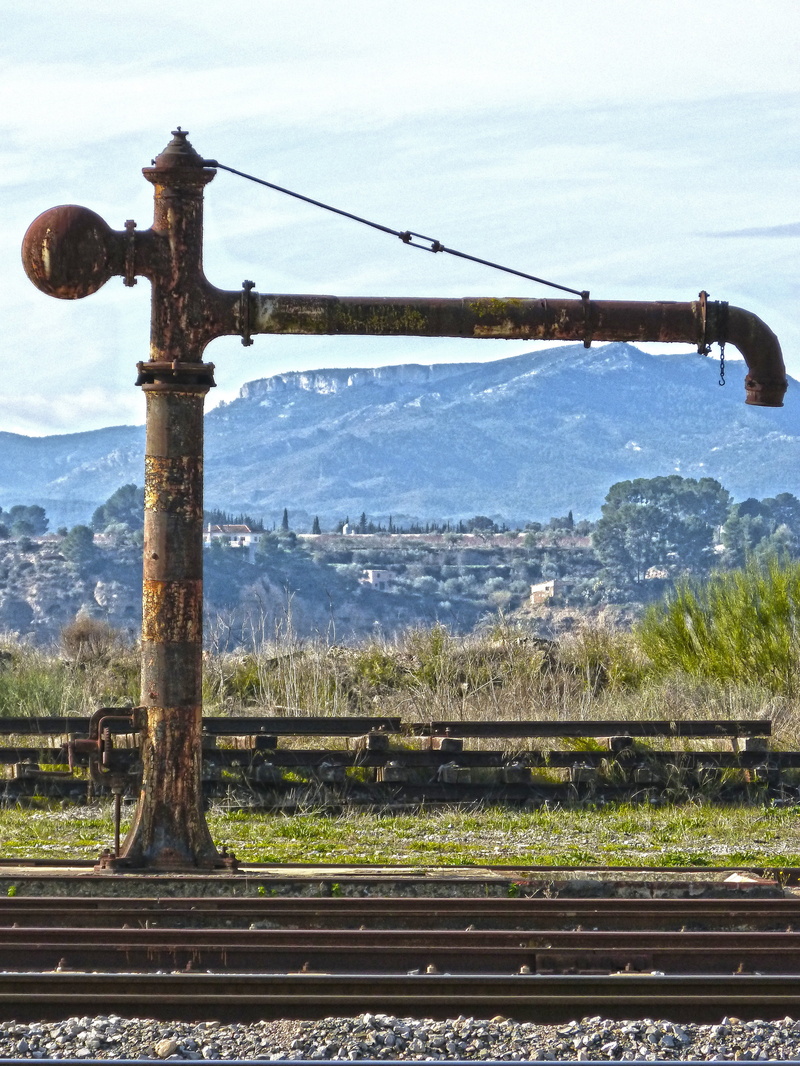 outdoors, metal, focus on foreground, land, plant, nature, railroad track, steam, transportation, rail transportation, connection, sea, sky, day, track