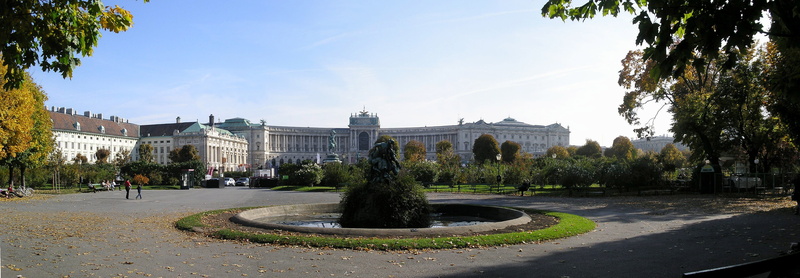 Hofburg, leaves, architectural column, imperial, Hofburg Imperial Palace, sky, monarchy, street, the past, palace, outdoors, road, heldenplatz, built Structure