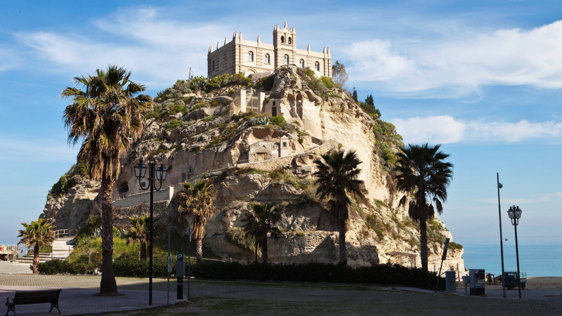 1080P, tropea-castle-view-castle, calabria, italy, tropea
