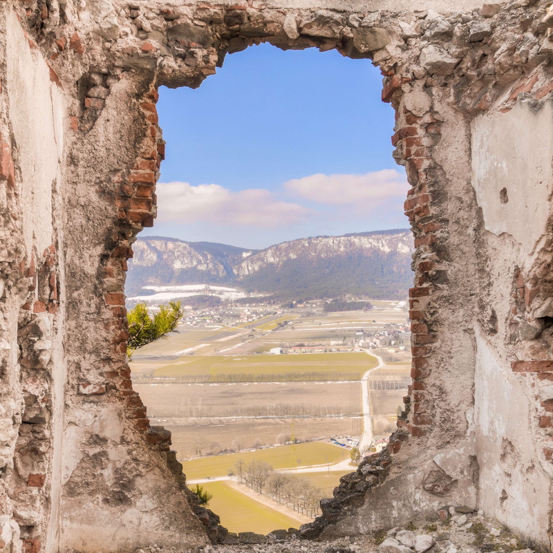 travel, mountain, nature, tranquility, land, architecture, rock, scenics - nature, austria, tourism, outdoors, burgruine, 2K, environment, day, landscape
