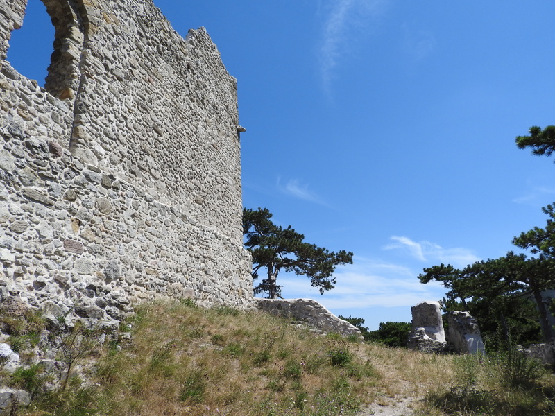 stone wall, travel, the past, plant, old ruin, no people, low angle view, wall, castle of mödling, ancient civilization, sky, built structure, 4K, building exterior