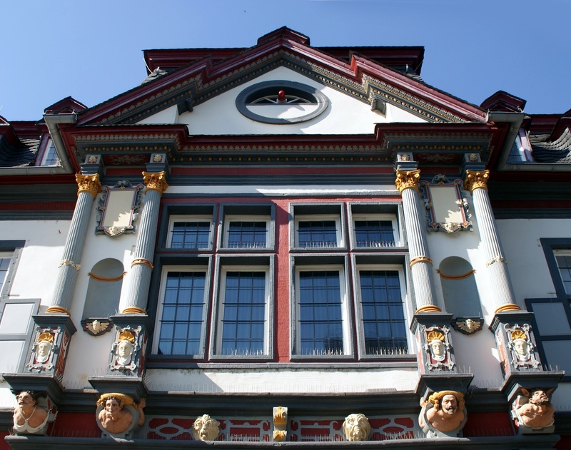 rhine, outdoors, spirituality, building exterior, sculpture, museum, germany, sky, residence, nature, manor house, architecture, 2K, home, villa, human representation