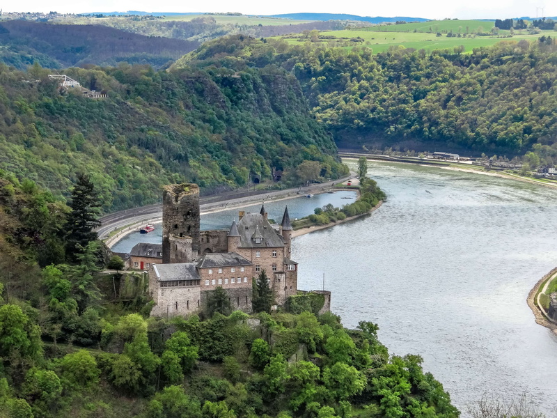 mountain, water, castle, current, plant, sachsen, architecture, beauty in nature, st goar, travel, history, building exterior, built structure, the past