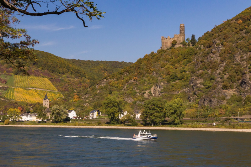 vineyards, plant, autumn, sailboat, no people, building, nautical vessel, castle, sea, nature, 4K, water, middle rhine, transportation, river, sachsen