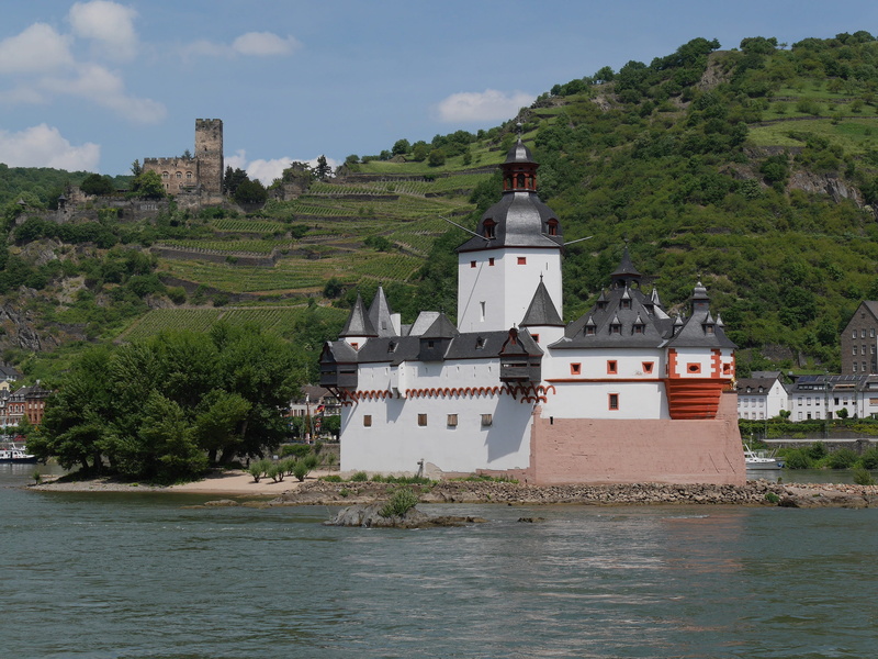 history, river, middle rhine, travel, castle pfalzgrafenstein, customs, rhine, romantic, castle, mountain, no people, waterfront, built structure, day