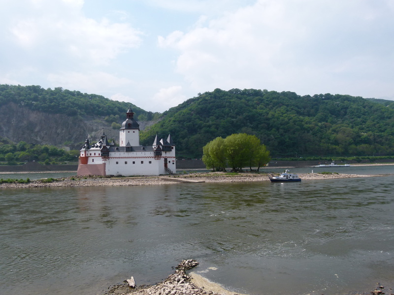 water, nautical vessel, tree, pfalzgrafenstein, sky, nature, built structure, world heritage site, scenics - nature, architecture, plant, castle, no people