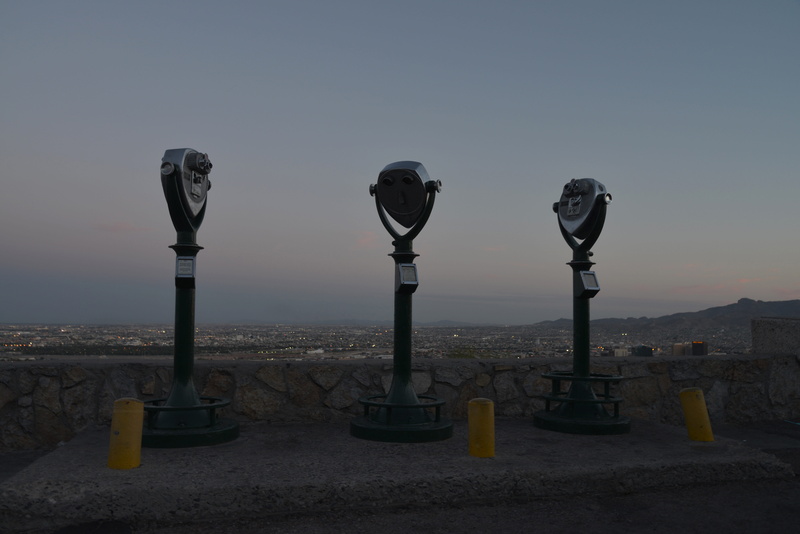city, juarez, street, street light, sky, view, mountain top, dusk, landscape, united states, outdoors, observation, telescope, el paso, water, no people