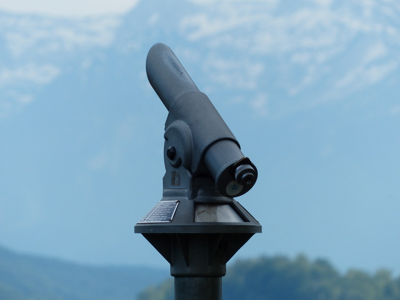 magnification, ausschau, hand-held telescope, coin operated, observation point, close-up, security, sky, water, telescope, refracting telescope, focus on foreground