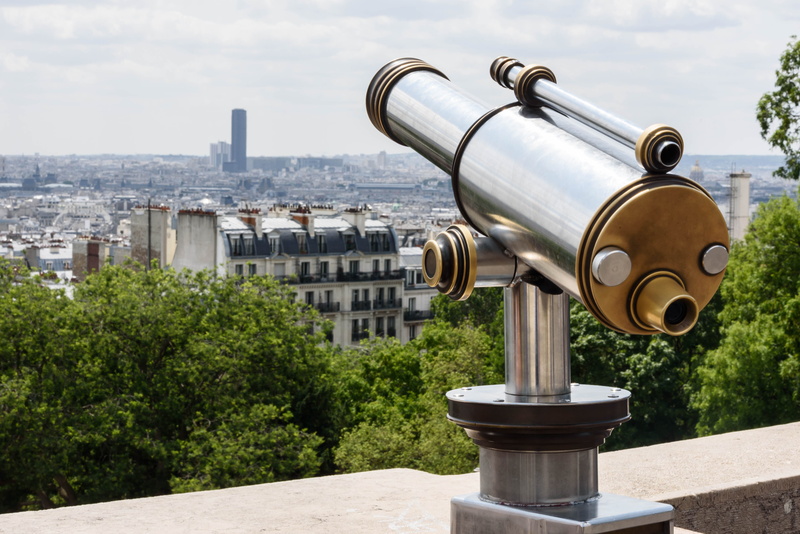 tree, 4K, coin-operated binoculars, building, gray, brown, building exterior, telescope, plant, observation point, near, buildings, hand-held telescope