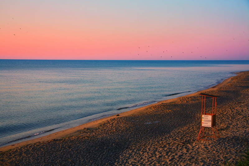 seascape, seashore, land, sea, sunset, beach, sand, scenic, safety, tranquil scene, tower, shore, body, near, nature, dawn, 4K, beauty in nature, no people