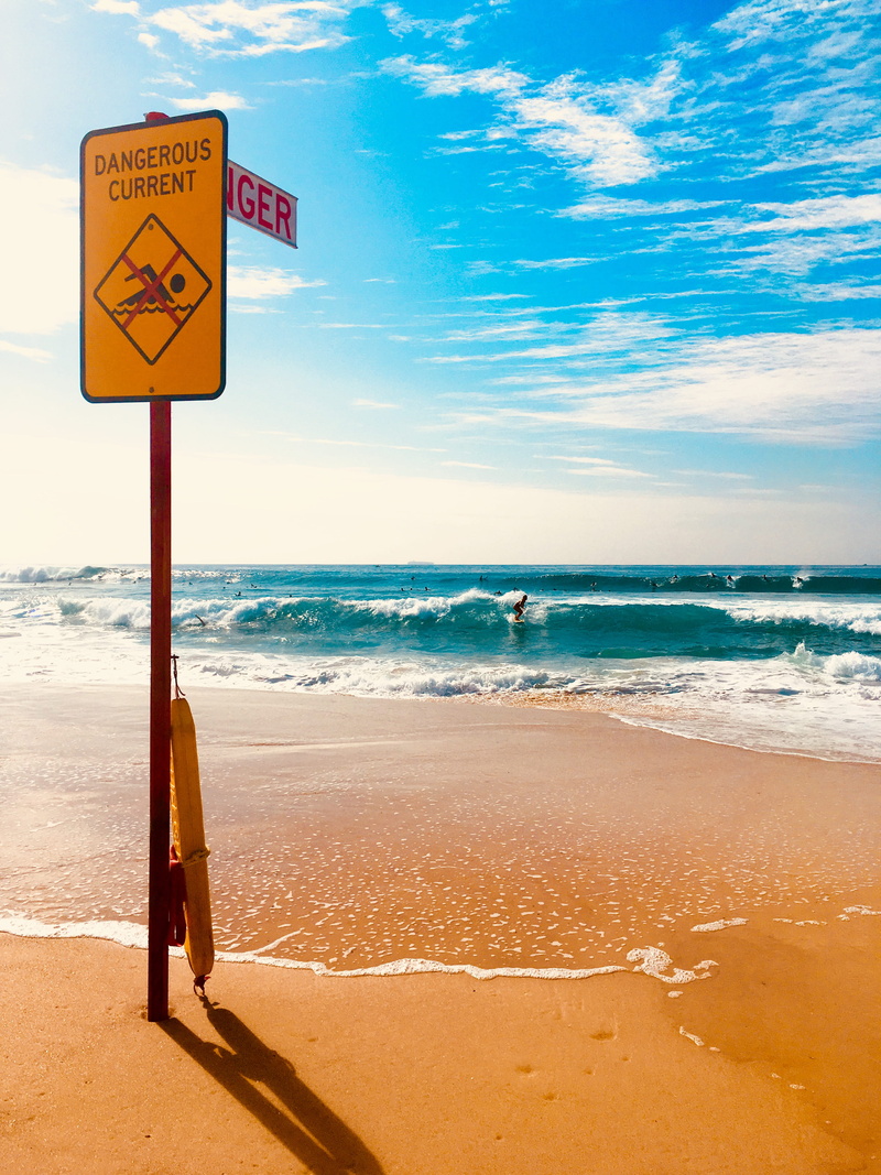 land, horizon over water, australia, cloud - sky, nature, sea, communication, horizon, lifeguard, ocean, beach, warning sign, no people, scenics - nature
