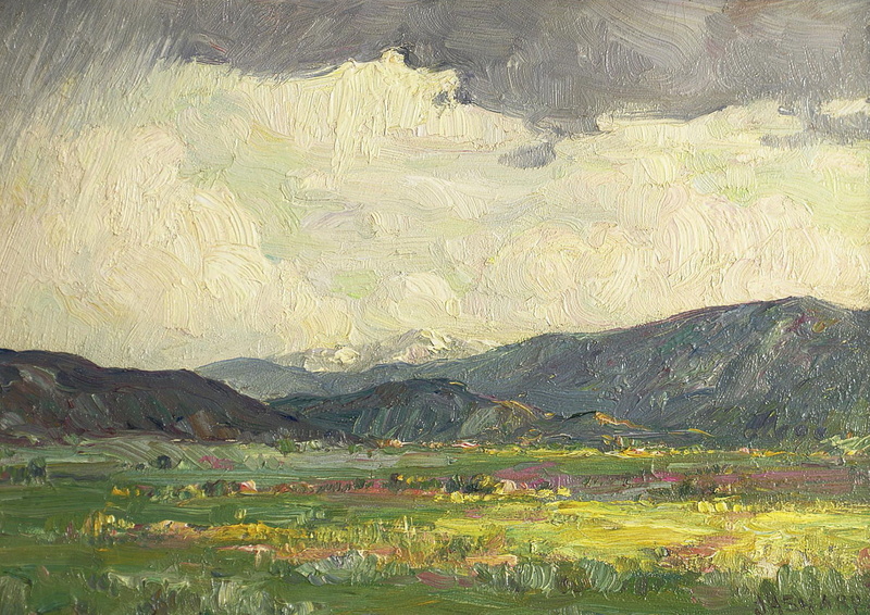 Sun Burst. Taos Mountains, landscape, Joseph Henry Sharp, picture, 1080P