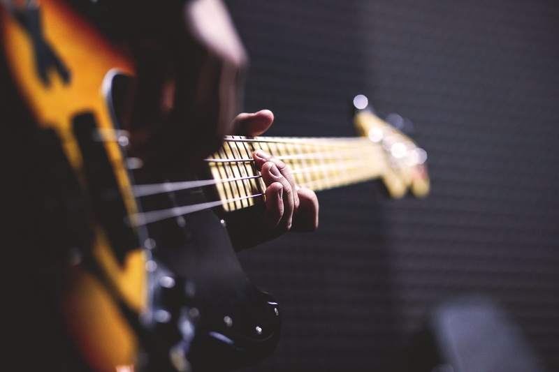 musical equipment, musical instrument, string, stage, bokeh, hand, person, sun, musician, playing, focus on foreground, guitarist, electric, bass guitar