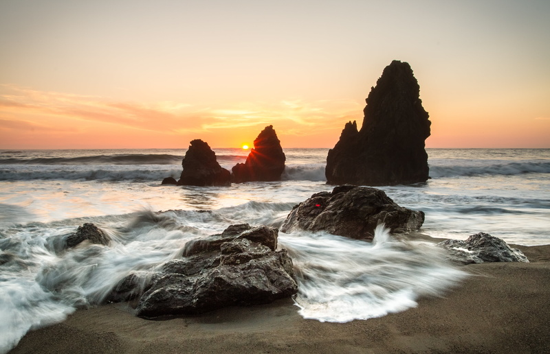 Sausalito, landscape, nature, Marin County, San Francisco, photography, beach, Sunset, coastline, wave, Marin Headlands, dusk, water, Landscapes, rock - Object