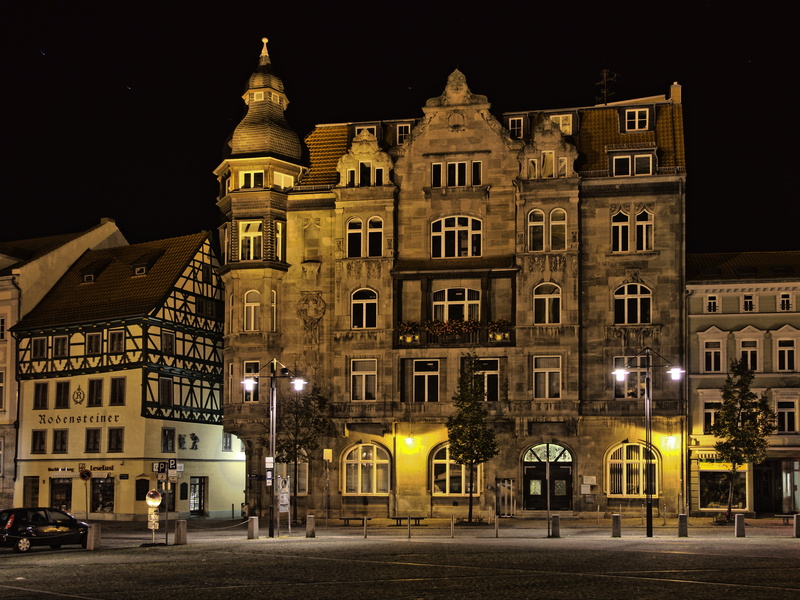 illuminated, town, night, nature, building Exterior, residential district, architecture, eisenach, built structure, travel destinations, light, cityscape