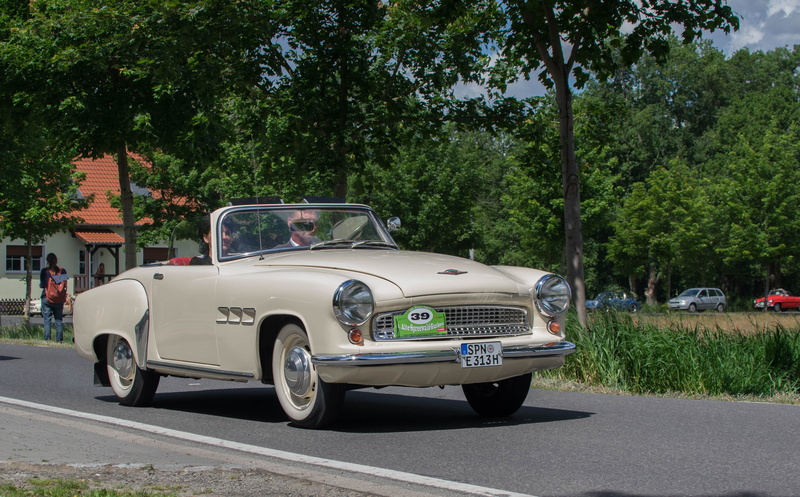 stationary, retro styled, wartburg castle, driving a car, summer, vehicle, auto, green color, day, city, road, nature, oldtimer, plant, driver, 4K, transportation