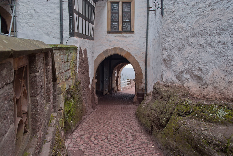 architecture And Buildings, entrance, wall, Wartburg Castle, historically, stone wall, no people, castle, luther, Courtyard, italy, germany, day, outdoors