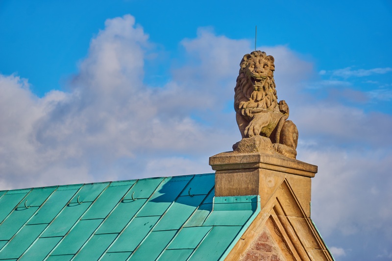 building exterior, nature, wartburg castle, turquoise colored, travel destinations, no people, representation, sky, 5K, low angle view, creativity, roof