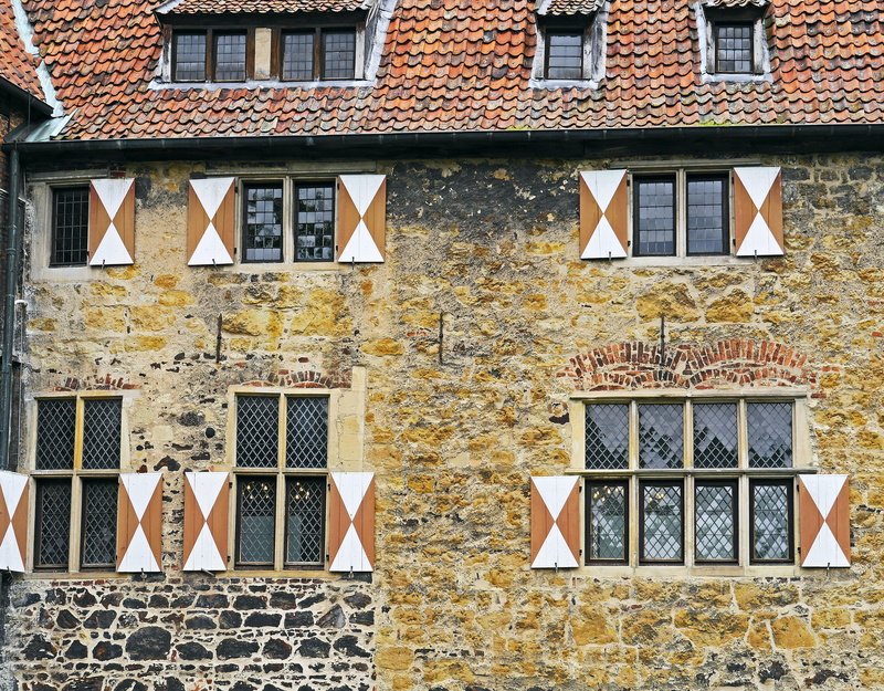 building Exterior, residential district, glass - material, railing, historically, l, 4K, nature, castle, wall, lüdinghausen germany, dinghausen, improved