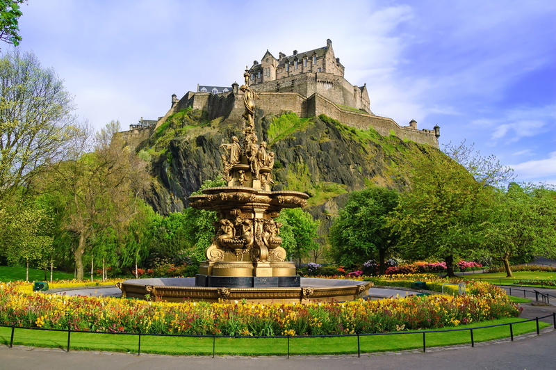 2K, statue, cities, castle, ross, fountain, scotland, edinburgh