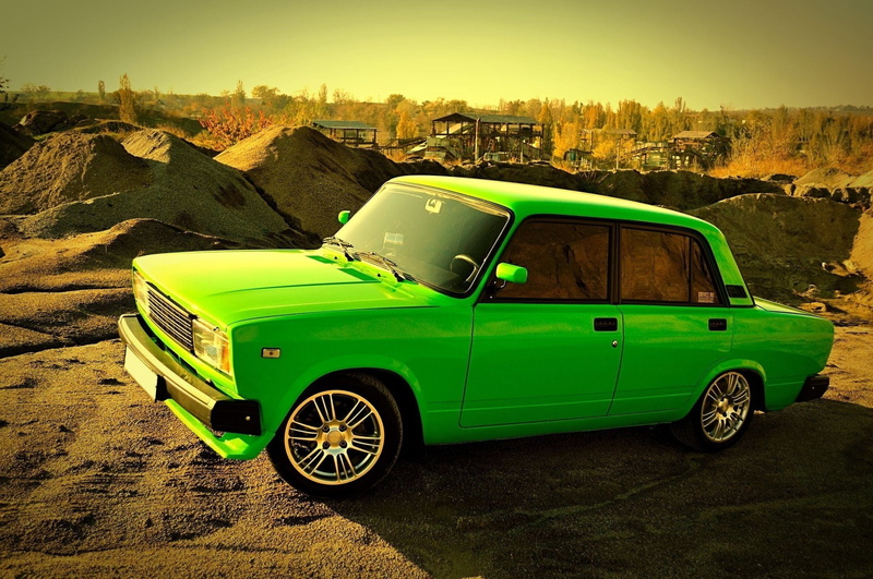 Forest, antique, transportation, street, Lada, tire, old-fashioned, car, nature, chrome, green, Auto, Sand, day, mode of transportation, city, pick-up Truck