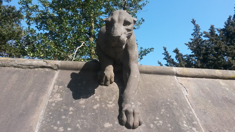 Cardiff Castle, sculpture, history, nature, sky, plant, landmark, animal themes, medieval, creativity, no people, craft, representation, human representation