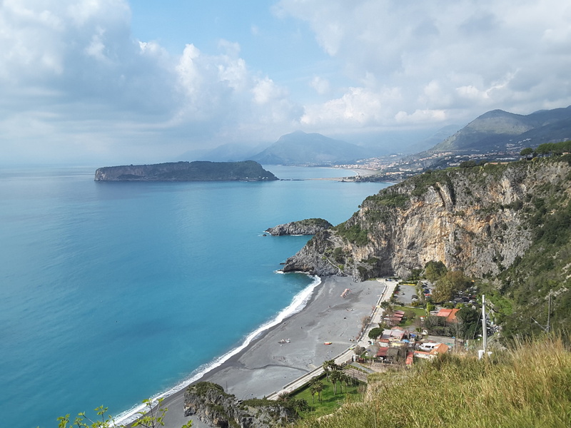 beauty in nature, water, horizon over water, cloud - sky, praia a mare, beach, calabria, plant, 2K, scenics - nature, high angle view, italy, praia, sky