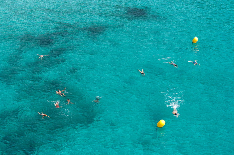 cala macarella, trip, leisure activity, turquoise colored, fun, outdoors, idyllic, spain, vacations, relaxation, 4K, group of people, beauty in nature