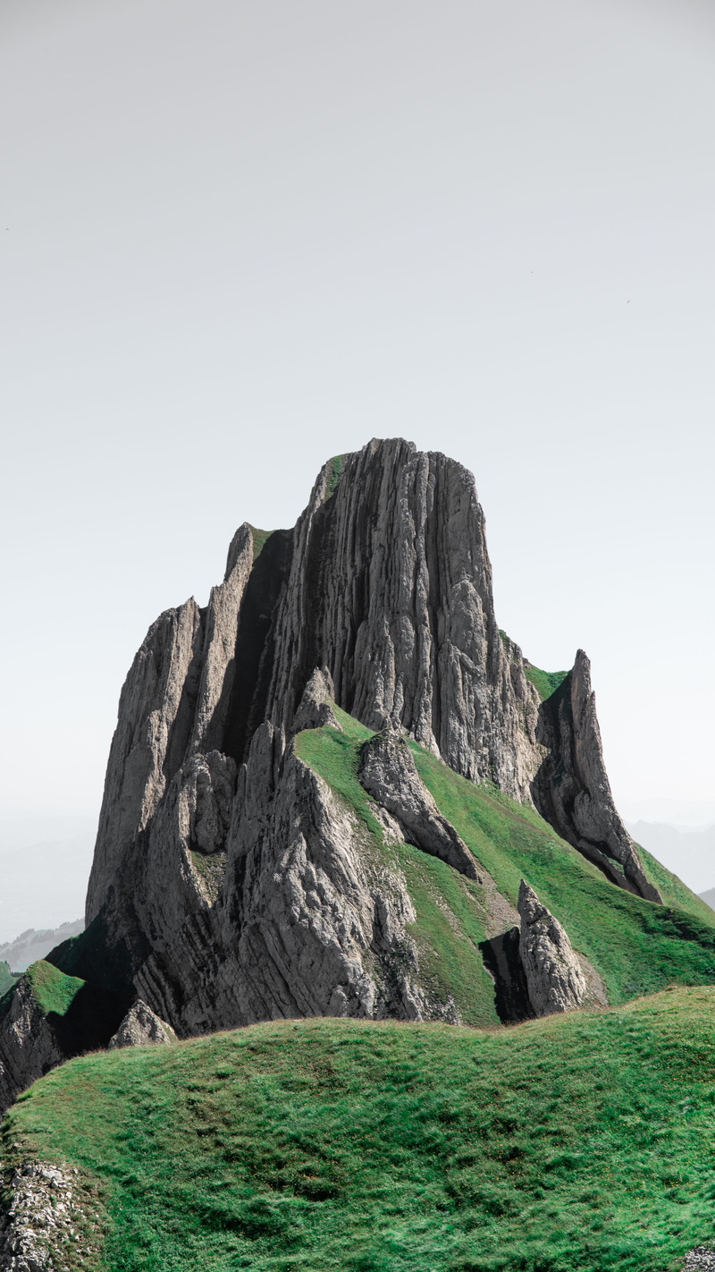 blue, sky, mountain, cliffside, white sky, green Color, no People, 5K, hill, nature, switzerland, summer, säntis, scenics, sänti, gray, outdoors, peak