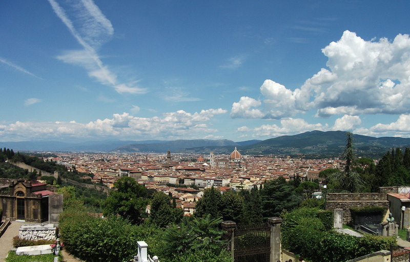 florence, cityscape, house, rooftop, roof, architecture, hilltop, building exterior, townscape, nature, tree, outdoors, day, city, sky, residential district