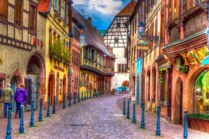 5K, built structure, france, exaggerated, the way forward, nature, outdoors, old, architecture, day, truss, alley, multi colored, building, travel destinations
