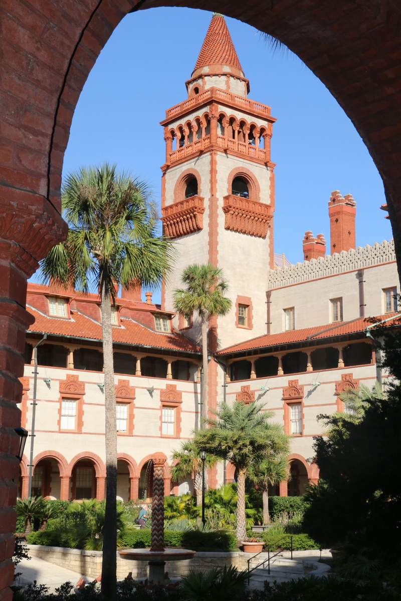 exterior, nature, history, arch, architecture, building exterior, education, building, architectural column, flagler college, downtown, the past, plant