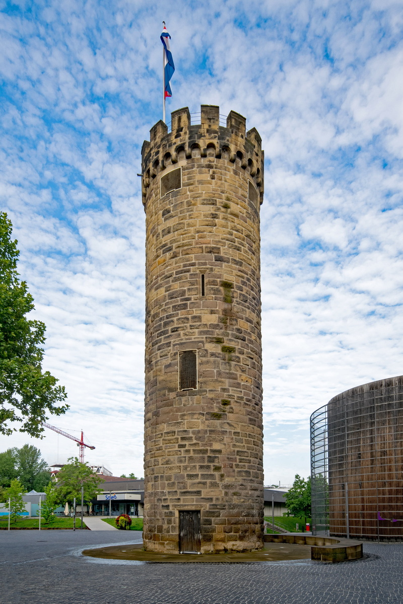 built structure, flag, fort, old town, nature, watchtower, 4K, baden württemberg, transportation, architecture, the past, culture, city, skyscraper, office building exterior