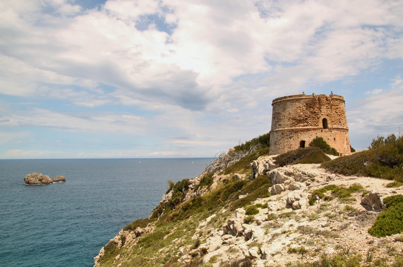 fixed, sea, history, mallorca, island, Landscape, ancient civilization, holiday, the past, cloud - sky, outdoors, mountain, architecture, day, old, watchtower