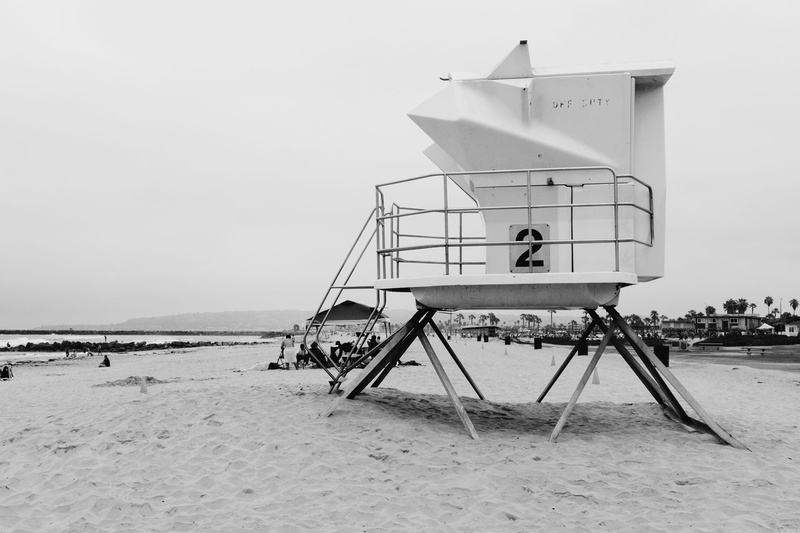 lifeguard, nature, safety, day, clear sky, outdoors, built structure, incidental people, black and white, real people, security, lifeguard hut, water, protect