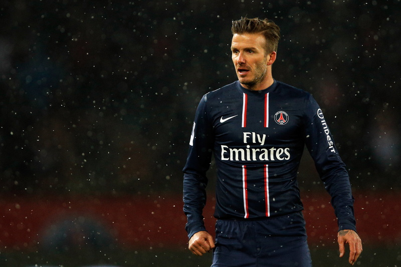 one Person, night, clothing, protection, caucasian Ethnicity, Football, text, real people, competitive Sport, front view, Star, portrait, David Beckham