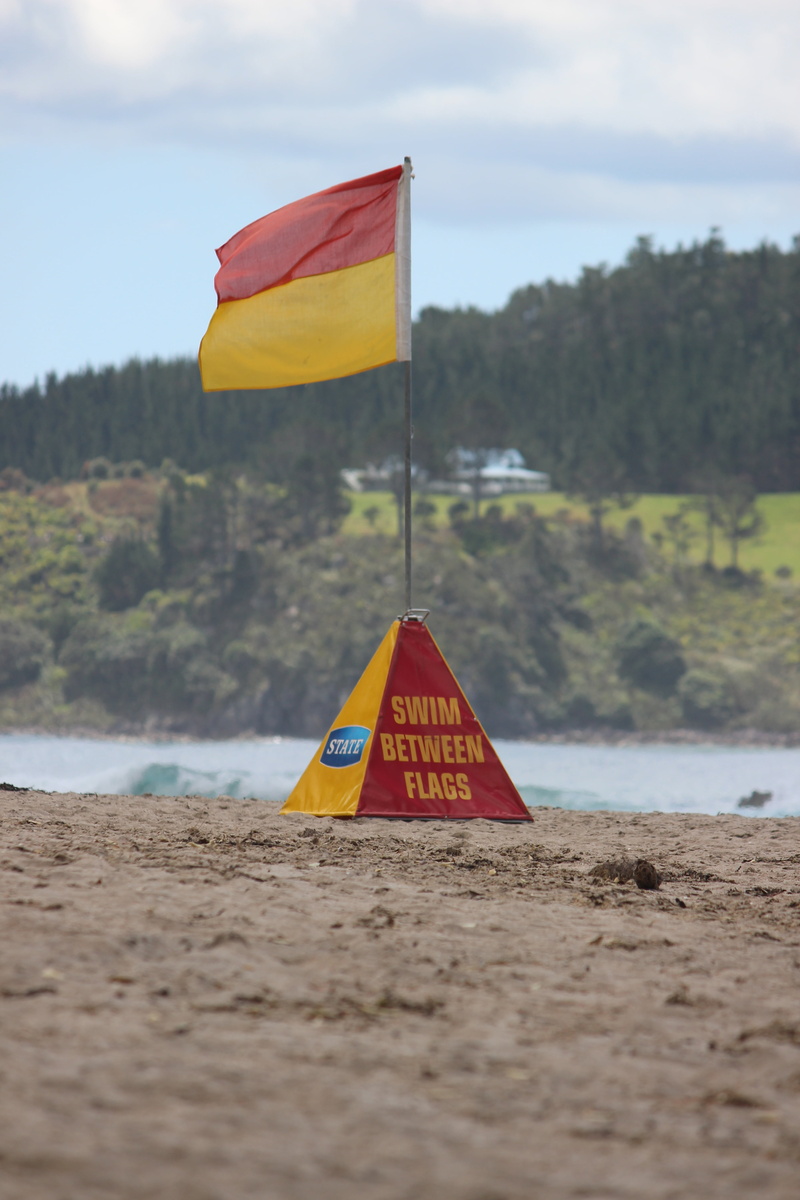 shore, lifeguard flag, day, nautical vessel, lake, guard, tranquility, sky, life saver, nature, outdoors, sea, patriotism, surf, plant, patrol, flag, yellow