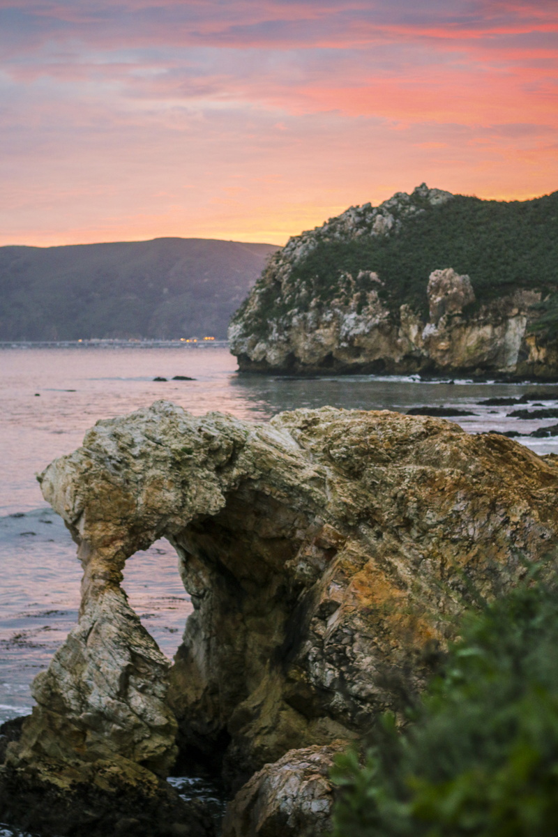 rock - object, nature, ocean, land, mountain, beach, califonria, beauty in nature, avila beach, tranquility, pirates cove, 5K, sunset, water, no people