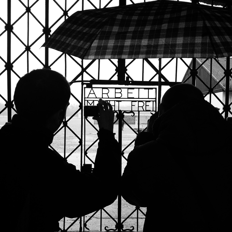 1080P, history, monument, silhouette, standing, prison, building, photographer, women, rear view, germany, justice - concept, men, built structure, glass - material