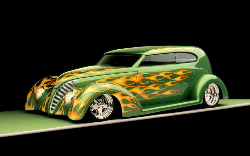 ford sedan, cars, 1080P, sedan, classic, car, 1920x1200, green, ford, yellow