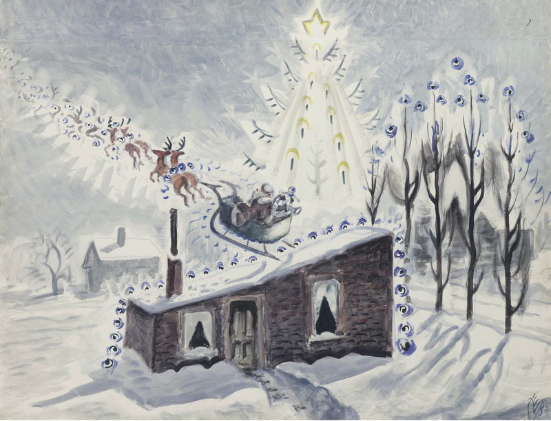 Charles Ephraim Burchfield, Twas the Night before Christmas, 1080P, 1945