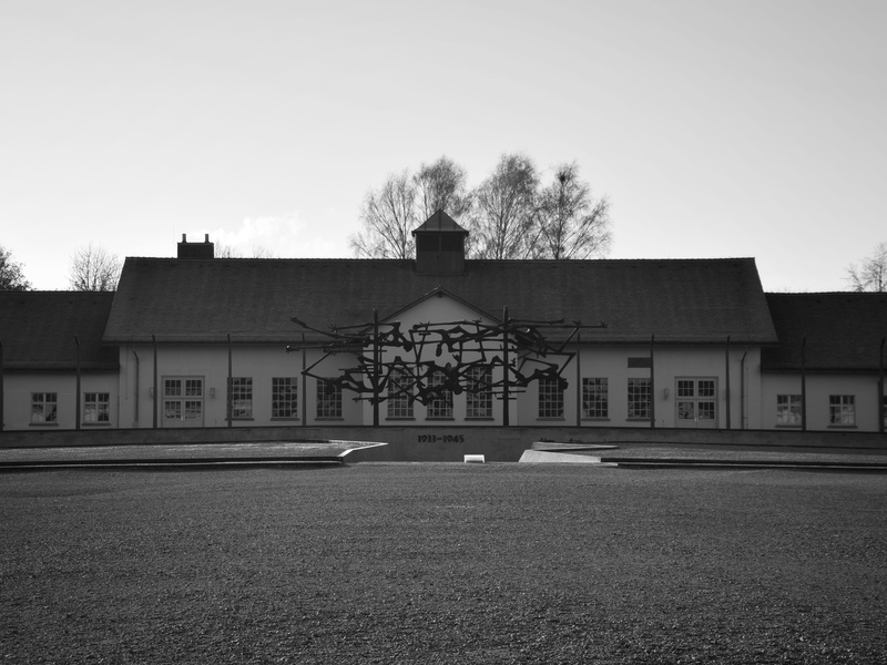 bavaria, places of interest, religion, window, konzentrationslager, kz, dachau, grass, plant, day, 4K, tracking, city, architecture, germany, crime, sky