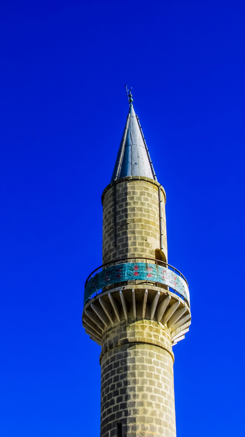 turkish, tall - high, Mosque, low angle view, architectural column, tower, travel destinations, history, clear sky, Minaret, nature, travel, blue, architecture