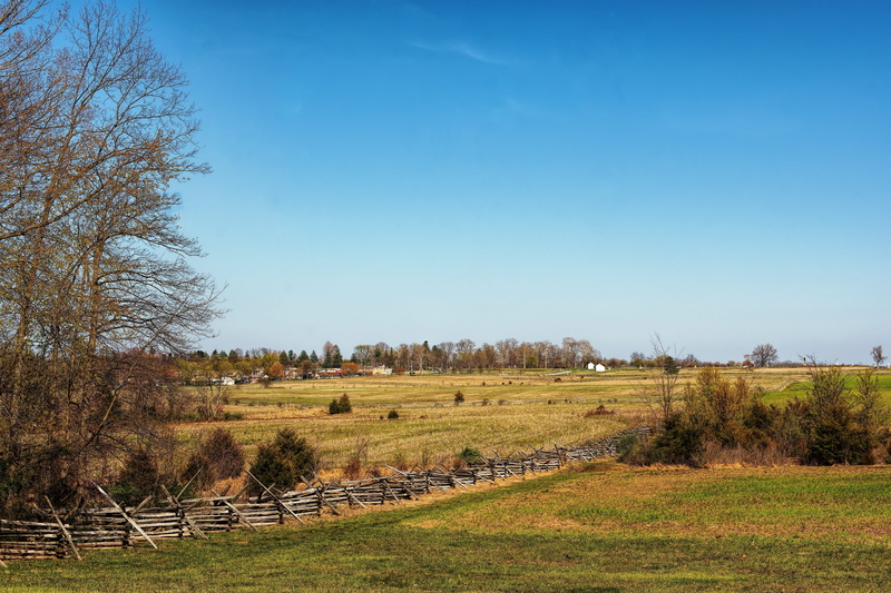 beauty in nature, scenics - nature, no people, tree, tranquility, sky, gettysburg, tranquil scene, nature, 2K, blue, plant, copy space, pennsylvania, outdoors