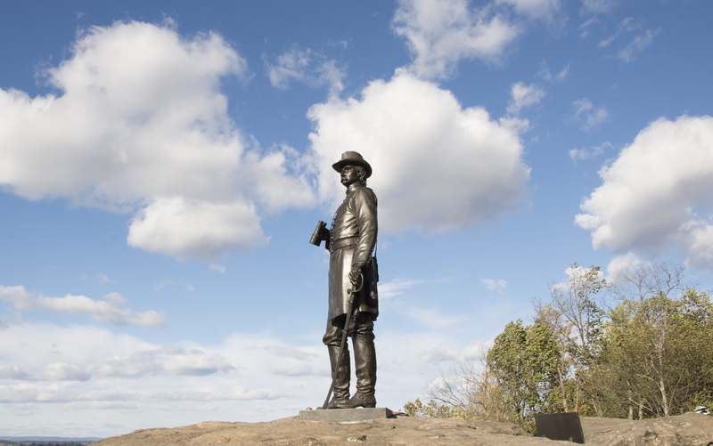 day, no people, sky, creativity, low angle view, union, battlefield, sculpture, tree, plant, pennsylvania, history, 5K, statue, art and craft, representation