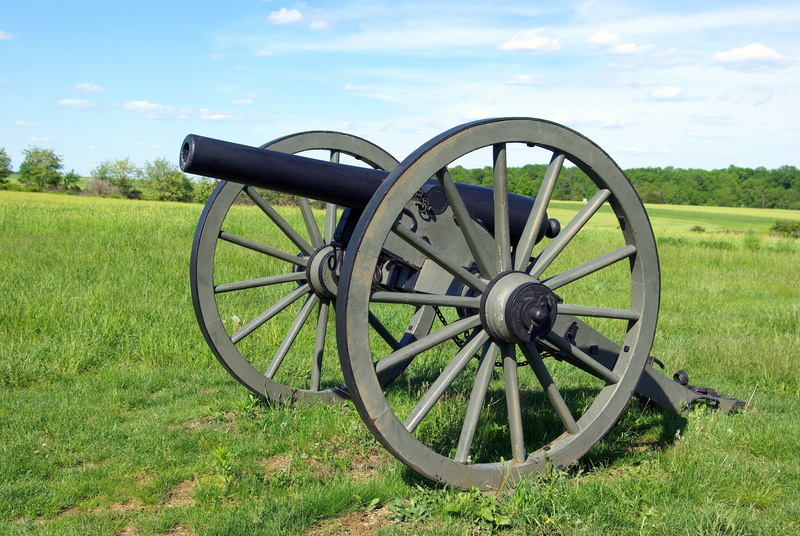cloud - sky, battle, sky, conflict, battlefield, army, war, gettysburg, artillery, park, wagon wheel, no people, grass, green color, union, wheel, pennsylvania