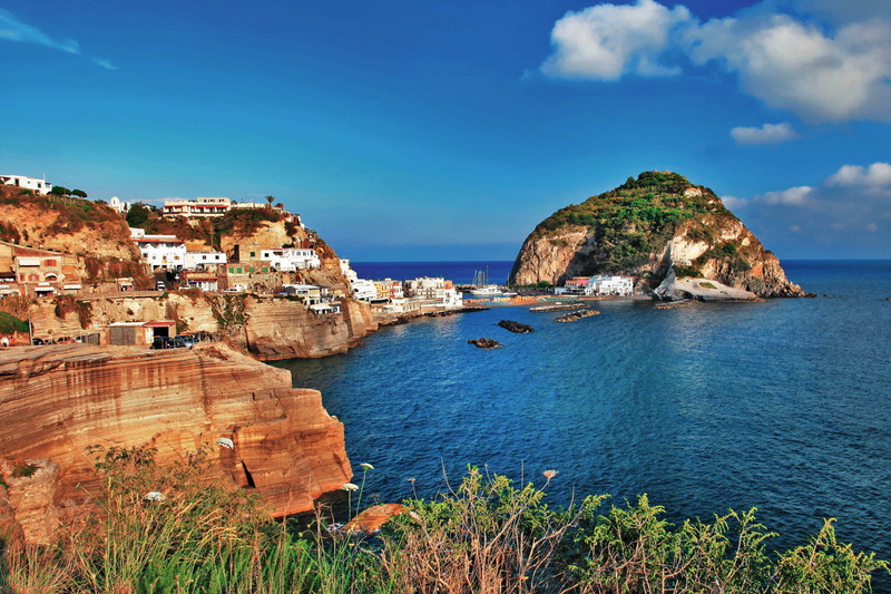 ischia, earth, 1080P, ocean, sea, coastline, rock, horizon